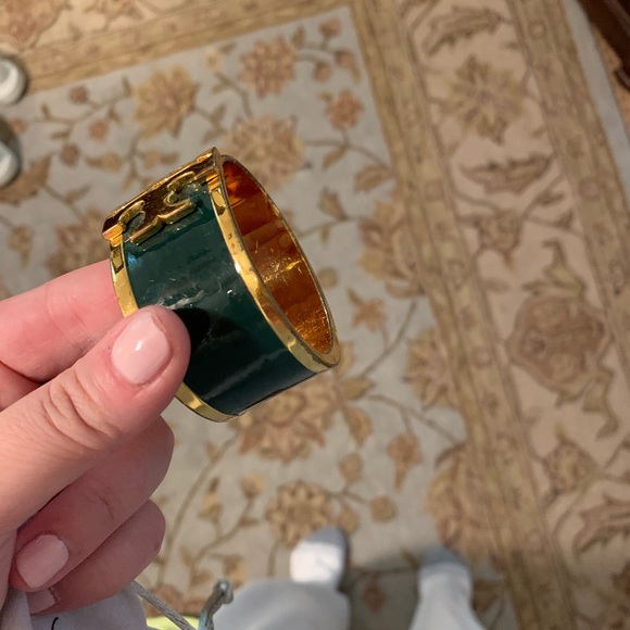 Tory Burch Gold and Green Enamel Bracelet - Picture 3 of 4